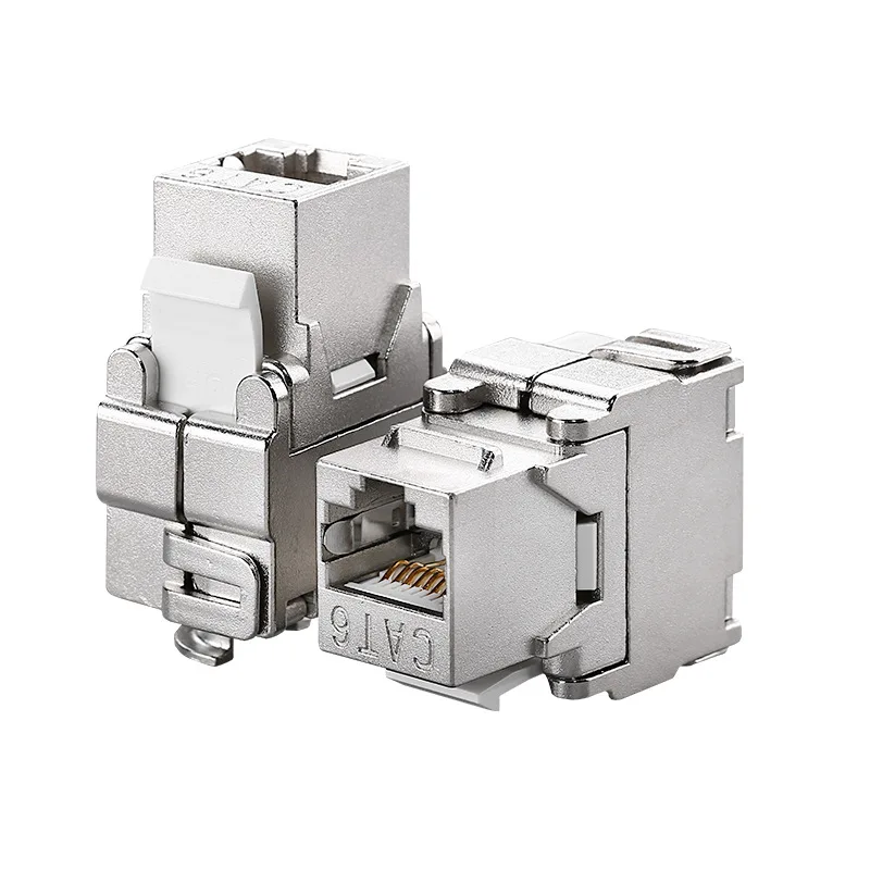 ZoeRax podnośniki modułu Keystone-CAT8 CAT7 CAT6A ekranowany gniazdo Keystone RJ45 Cat 6A moduł ethernetowy 10 Gbit z ekranowanym metalem