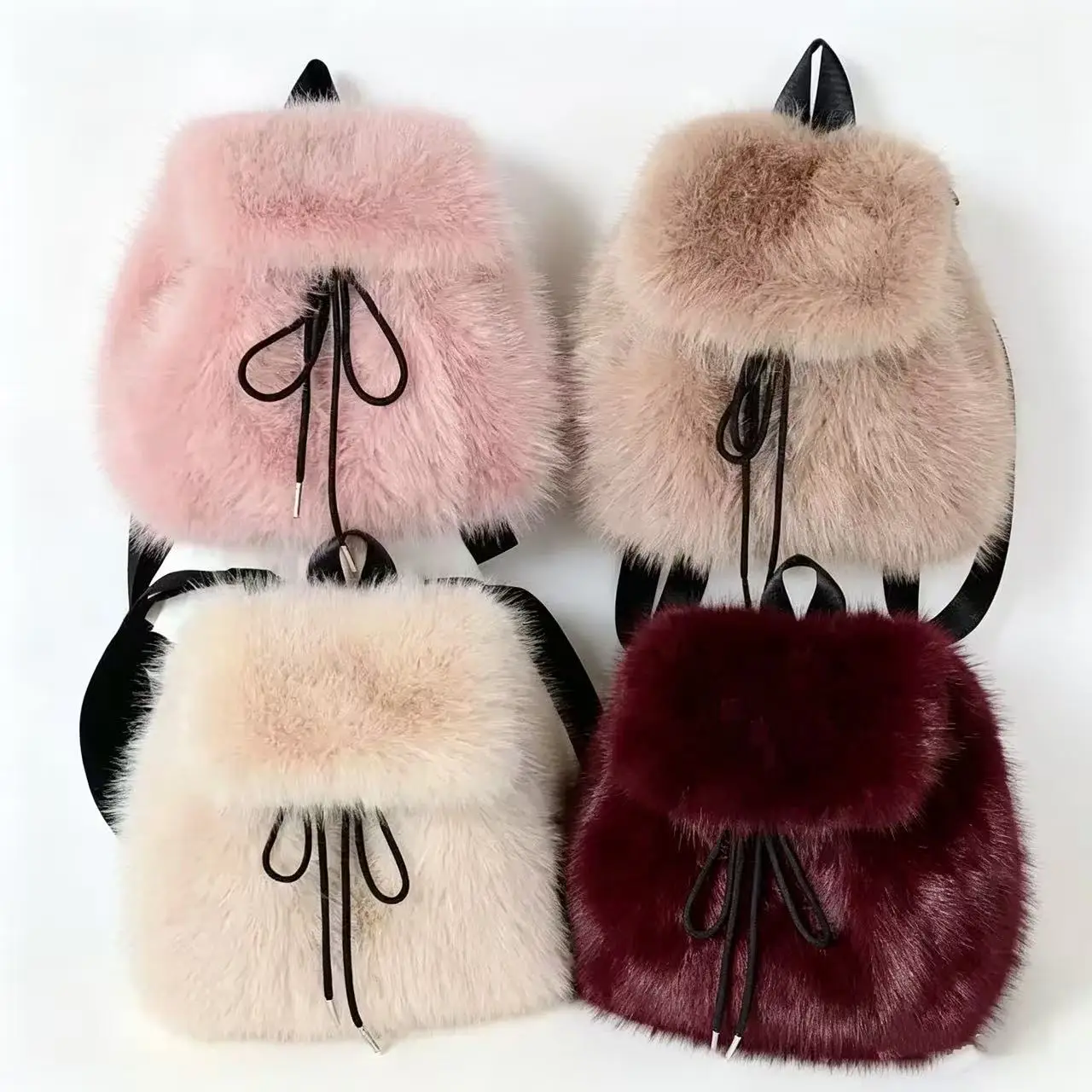 Women's Bags 2026 New Style Elegant Plush Bag Imitation Fox Fur Backpack High-Value Plush High-End Fashion Shoulder Bag