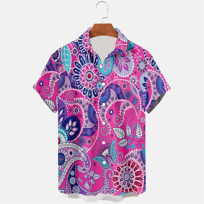 New Harajuku 3D Printed Persia And India Paisley Pattern Shirts Men Hinduism Spiritual Totem Graphic Shirts Blouses Tops Clothes