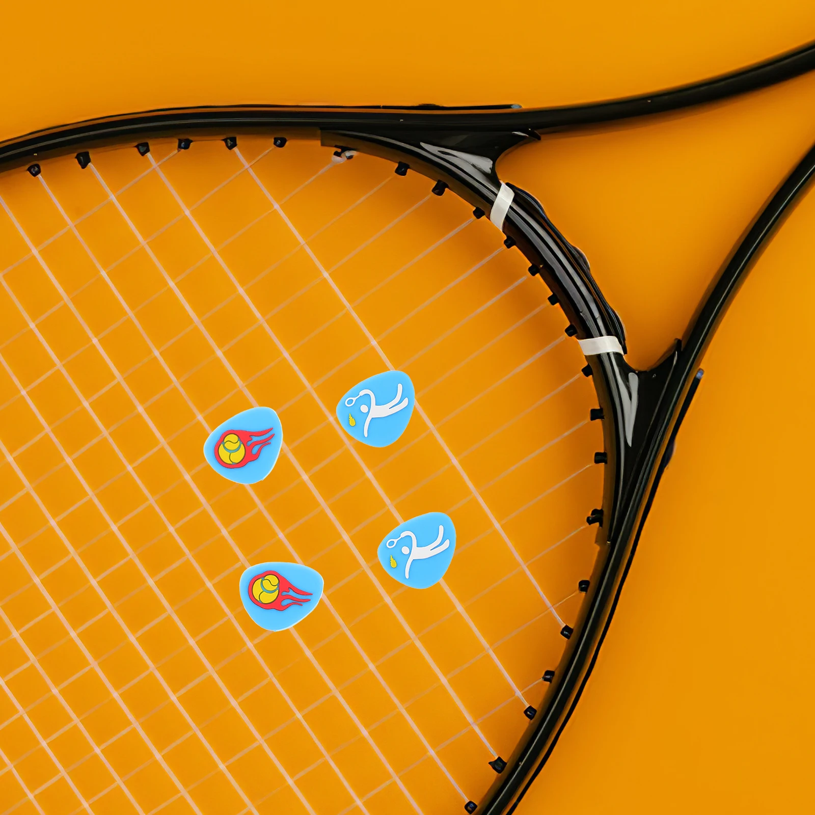 

4 Pcs Flame Tennis Racket Shock Absorber Dampening Silica Gel Shape Decorative Dampener