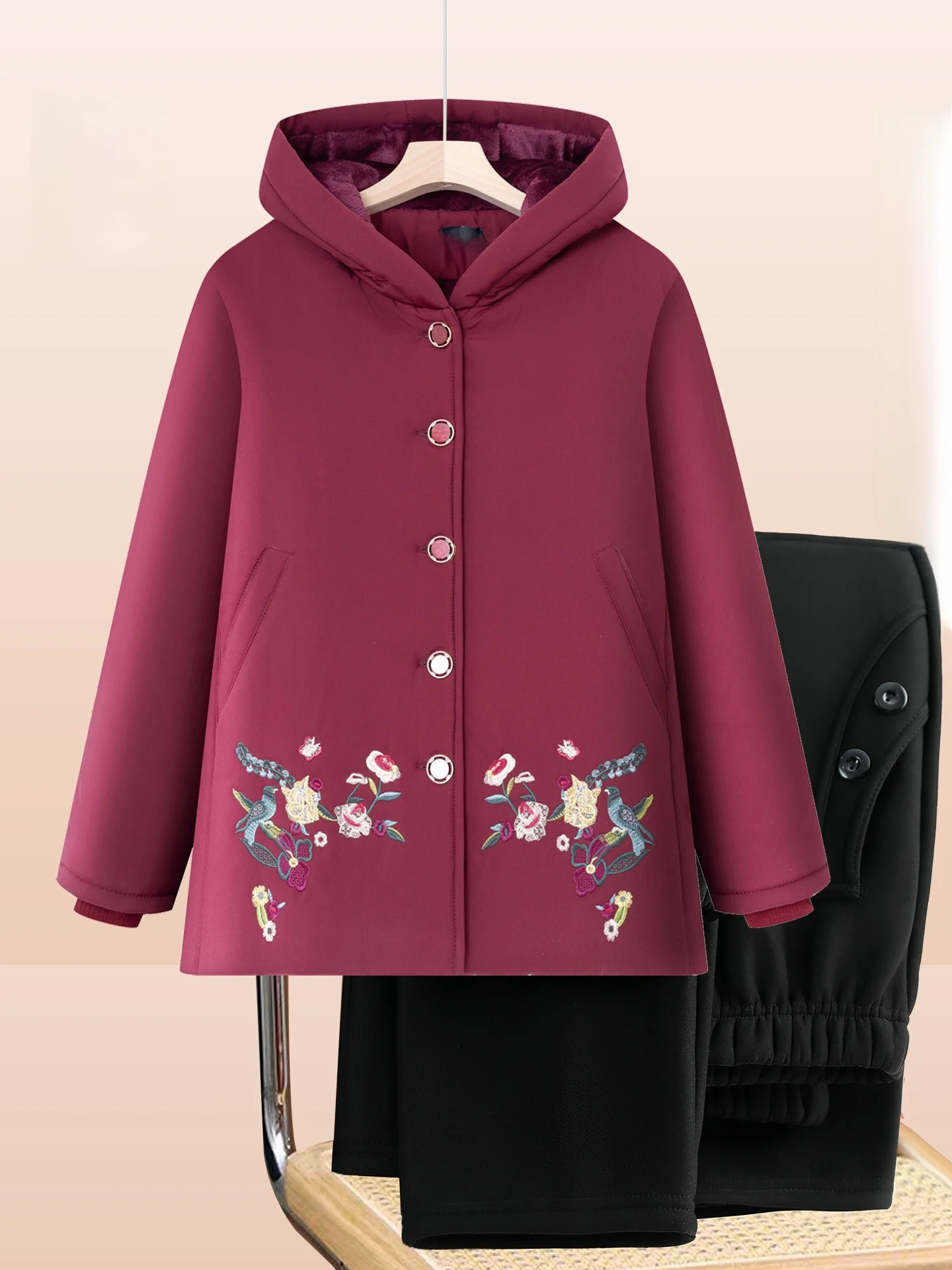 

Утепленная хлопковая куртка на флисовой подкладке для женщин: зимняя верхняя одежда, теплый пуховик, длинные брюки, для повседневной носки, стандартный крой