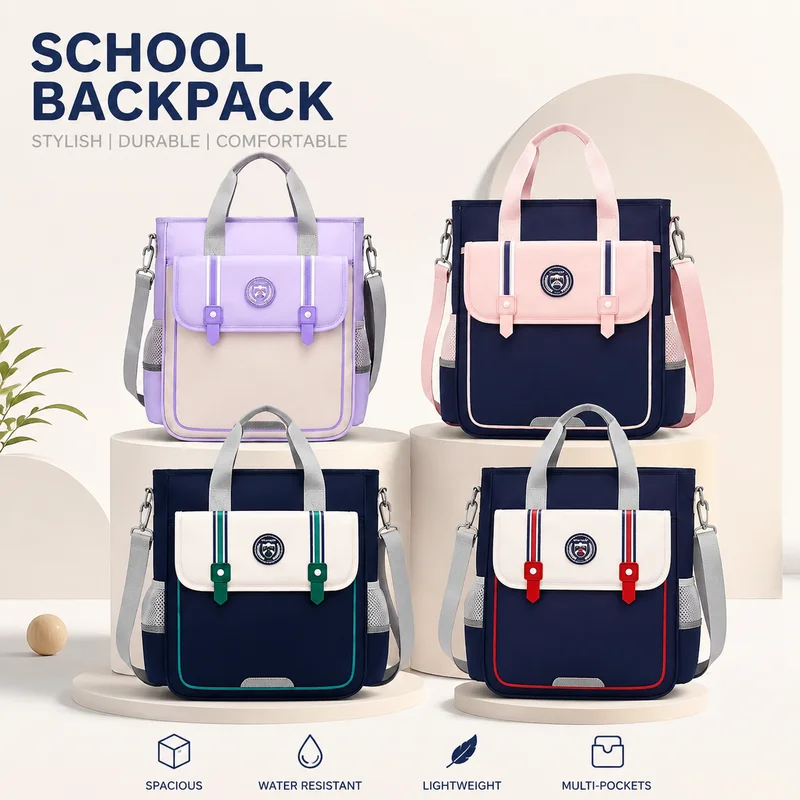 Binbes Multi Functional Waterproof Tote Crossbody Bag Large Capacity Homework Art Supply Bag For Daily School Outdoor Travel