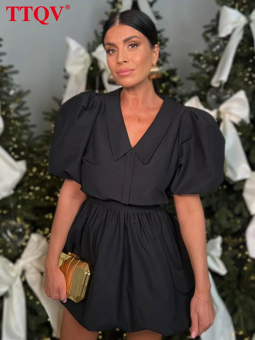 TTQV Летний свободный черный женский