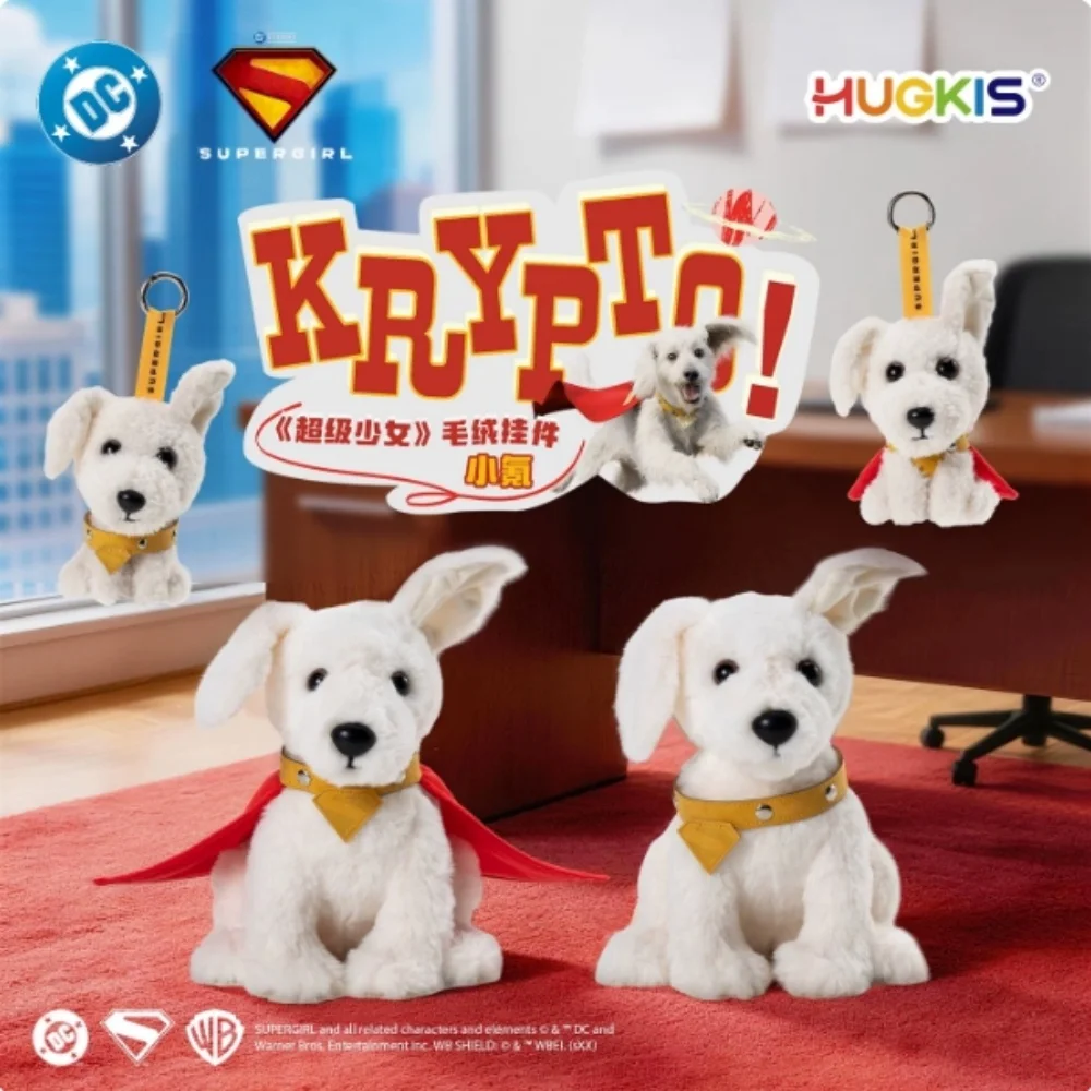 

HUGKIS Super Girl Movie Krypto Dog Plush Doll Superman Cape Dog Dog Peripherals Plushie Toy Birthday Gift
