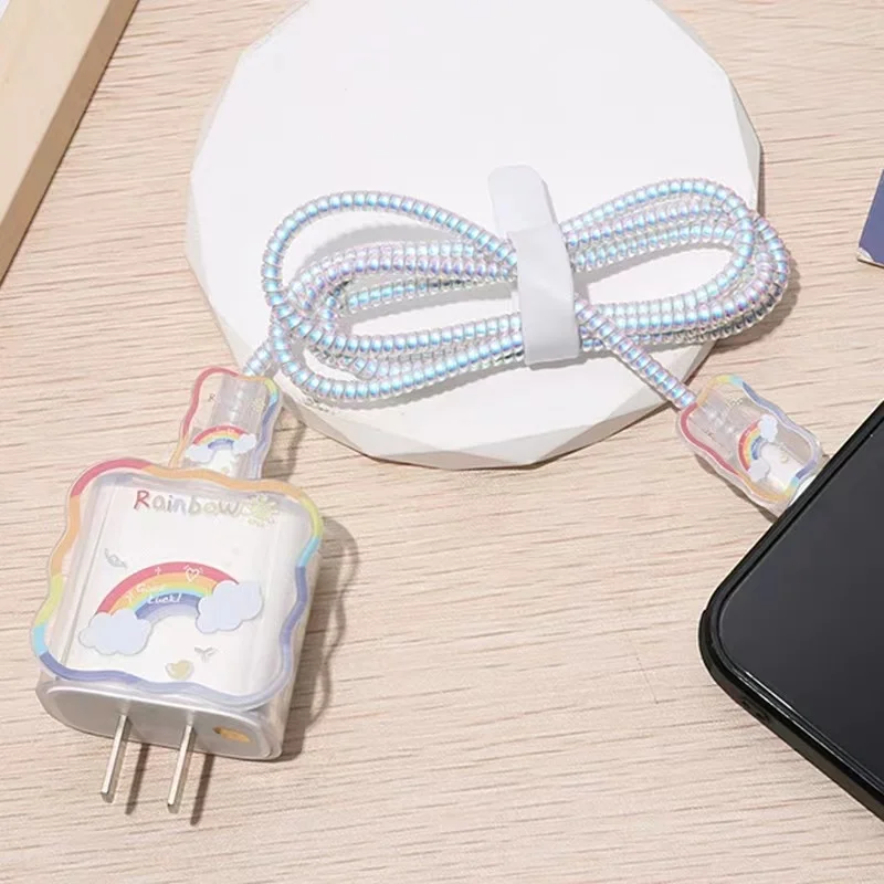 Phone Accessories Cable Winder For iphone 18/20W 11 12 13 14 Charger Protection Shell For Apple Adapter Protector Cover Case