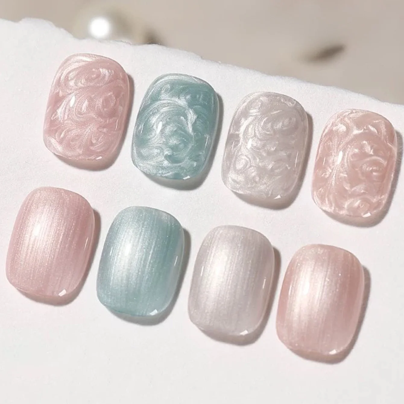1-8pcs SHAKA Spring Smoke Rain Threaded Adhesive Gel Nail Polish 2026 New Shell Pearl Fine Sparkling Pearl Texture Nail Gel