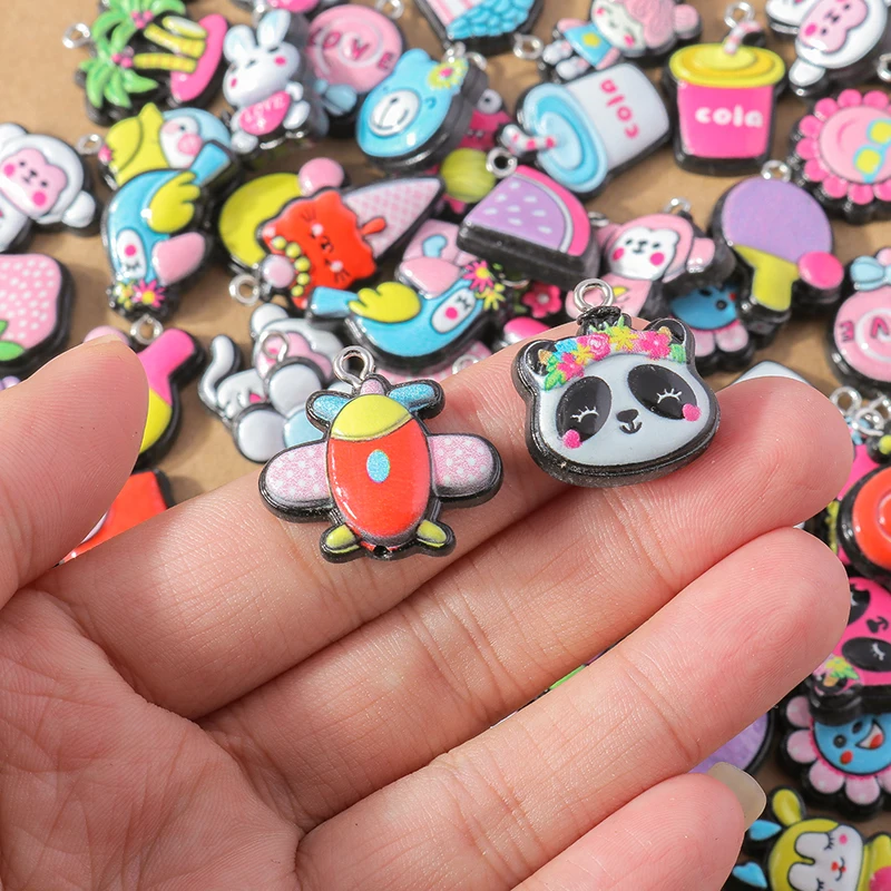 15 teile/los Mix Nette Harz Blume Charms für Die Herstellung Von Ohrringen Halskette Anhänger DIY Handgemachte kinder Schmuck Zubehör Erkenntnisse – Detail 14