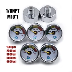 Mini Gauge Manometer 1inch 25mm Hand Pump HPA 300psi  1500psi  3000psi  5000psi  6000psi 1/8NPT M10*1