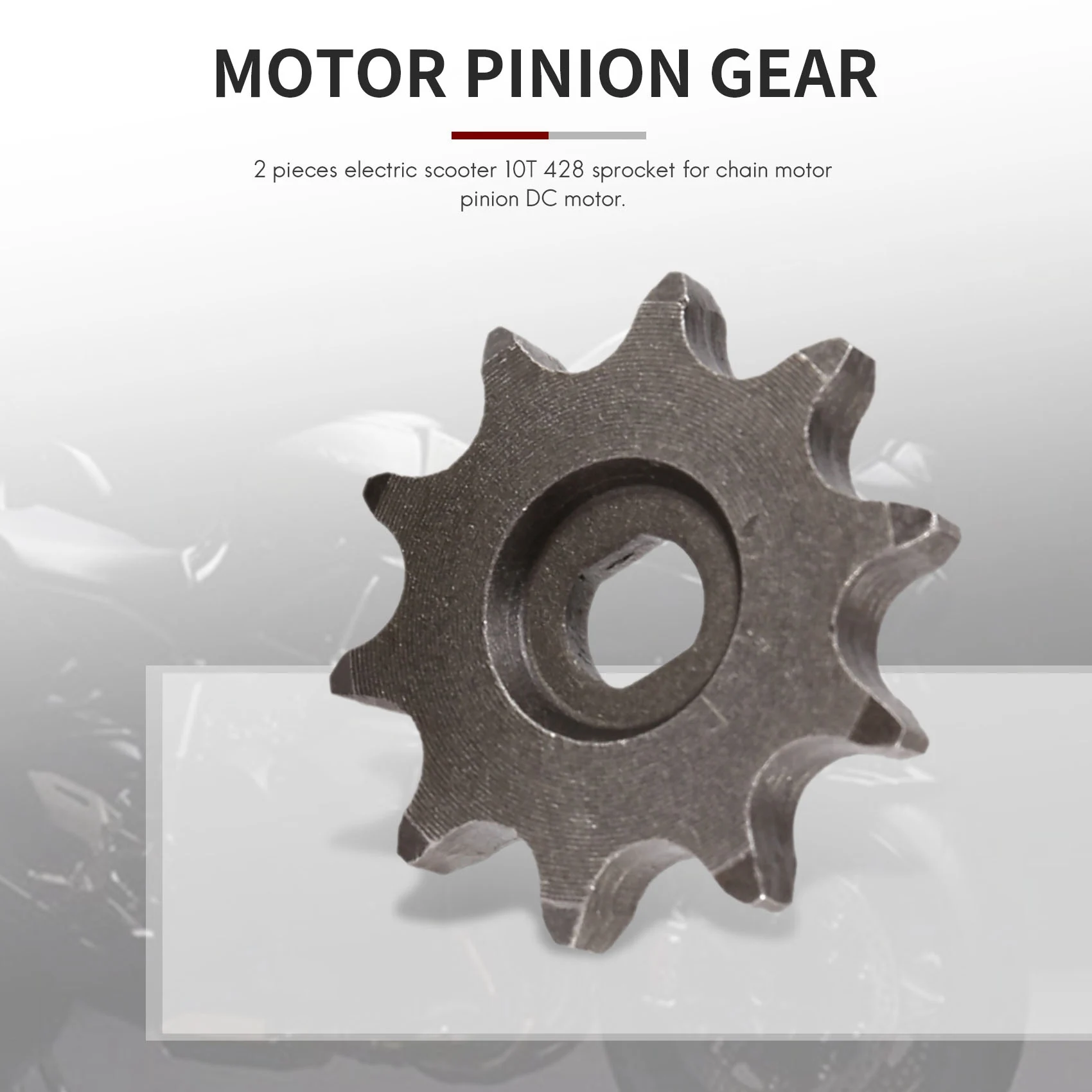 

RA-2Pcs Electric Scooter 10T 428 Sprocket for Chain Motor Pinion Gear MY1020 DC