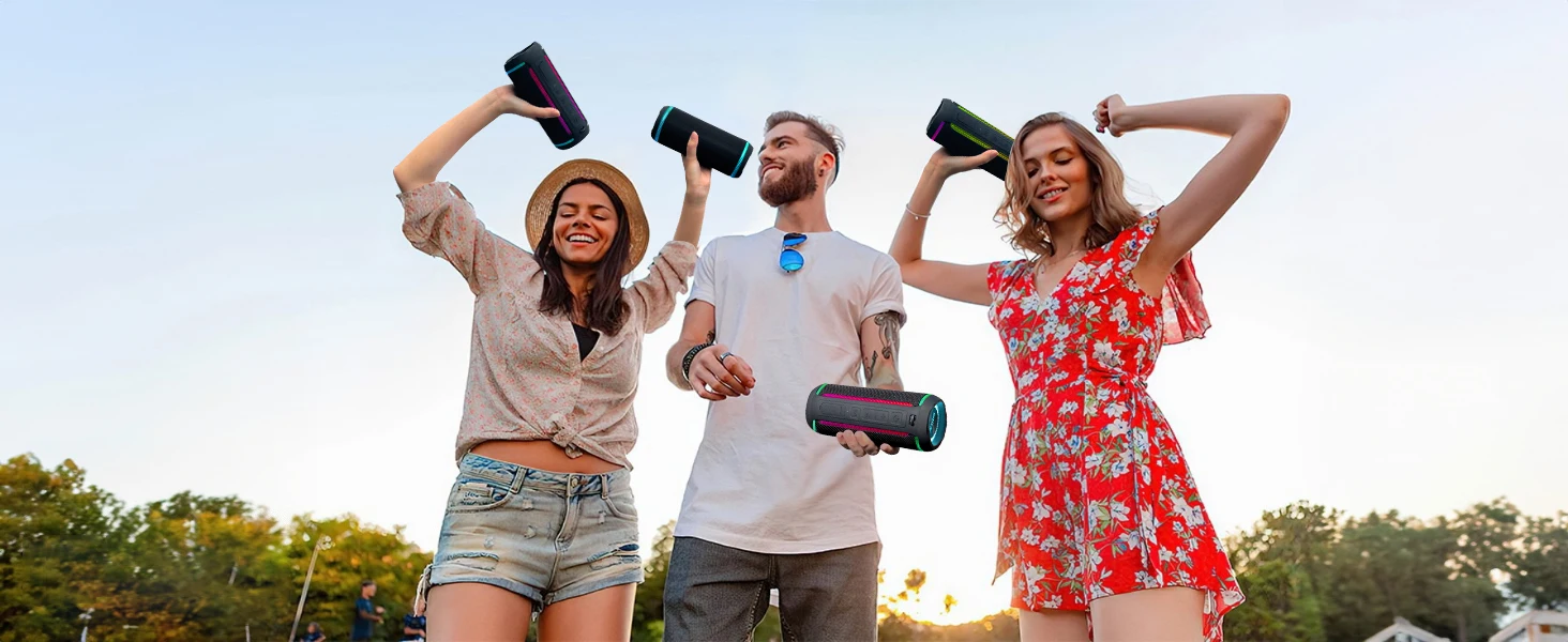 Ortizan X30 Tragbare Bluetooth-Lautsprecher, Bass Boost, 40 W, leistungsstarker kabelloser IPX7-wasserdichter Lautsprecher mit 6600-mAh-Akku, USB/TF/AUX – Detail 6