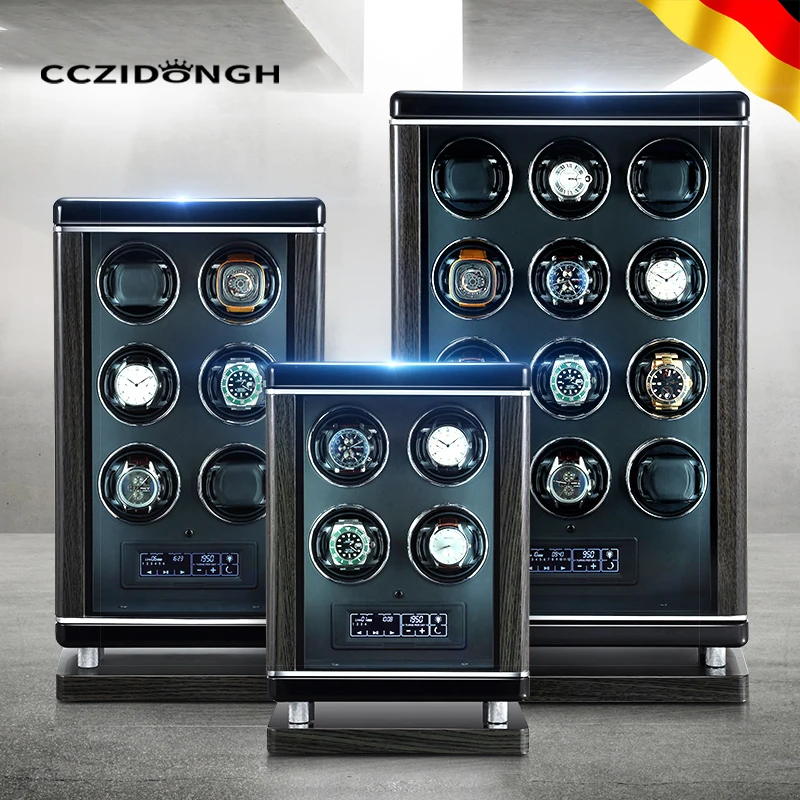 

Новинка 2026 года: Премиальный автоматический виндер для часов третьего поколения с разблокировкой по отпечатку пальца, на 2/4/6/9/12/24 слота, роскошный черный виндер для часов с дисплеем