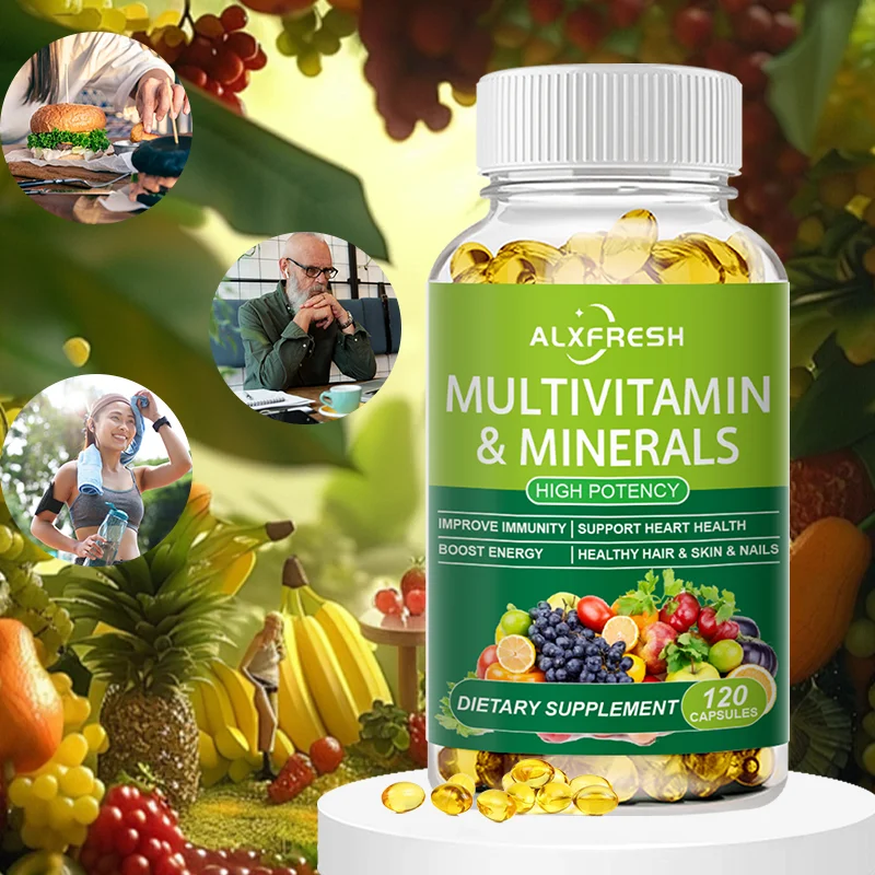 Multivitamin Capsules Supplement Basic Nutrition to Prevent Deficiency Improve Energy Metabolism Relieve Fatigue Anti-oxidation