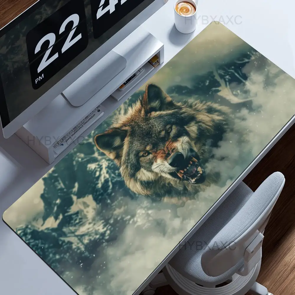 

Angry Wolf Mouse Pad mountain landscape Gaming Mousepad Speed Desk Mat Laptop Gaming Mats For Office Carpet Desk Accessories