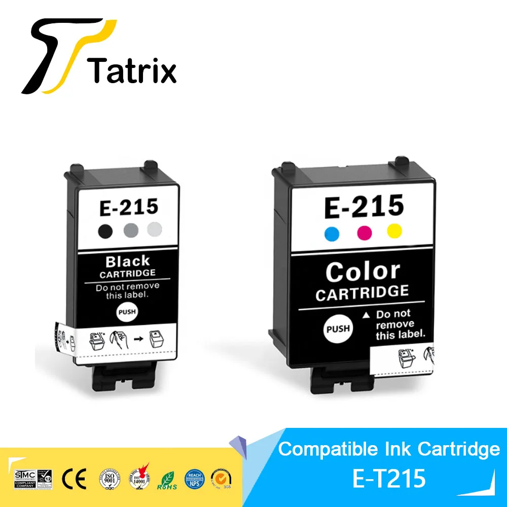 Tatrix – cartouches d'encre pour imprimante Epson 215, E-215, T215, BK, T215, CL, Compatible avec Workforce WF-100 et WF100