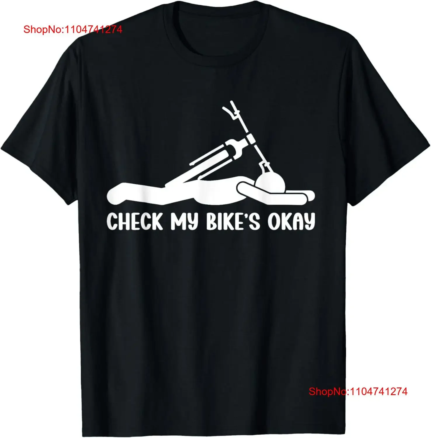

Check My Bike's Okay Funny Biking men kids women T Shirt vintage Washed Slightly homme Versatile designer clothes graphic