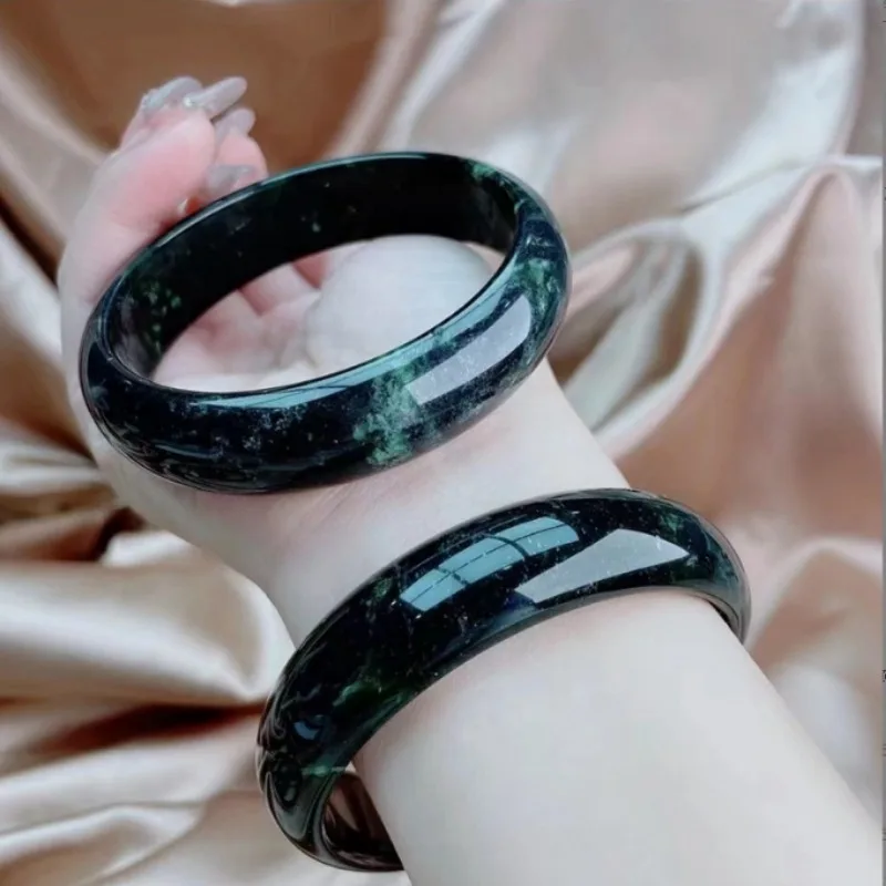 Natural Hidden jade bracelet  Medicine King Stone Bracelet Ink Green jade bangle high quality woman jewelry elegant