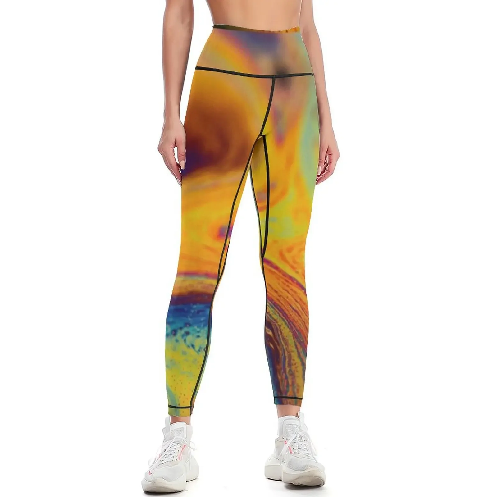 

Soap bubble, orange wave Leggings gym womans high waist gym pants Women's sports pants Womens Leggings