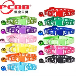 Dog footprint pet collar sticker bell collar cat color buckle collar hot-selling spot