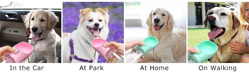 Botella de agua portátil para perros y mascotas, cuenco para perros pequeños y grandes, para caminar al aire libre, bote