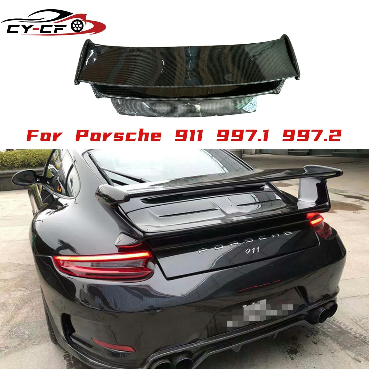 

Carbon Fiber Fibre Body Kit Rear Spoiler Wing For Porsche 911 997 2005-2011Carbon Fiber GT3 Style Rear Spoiler