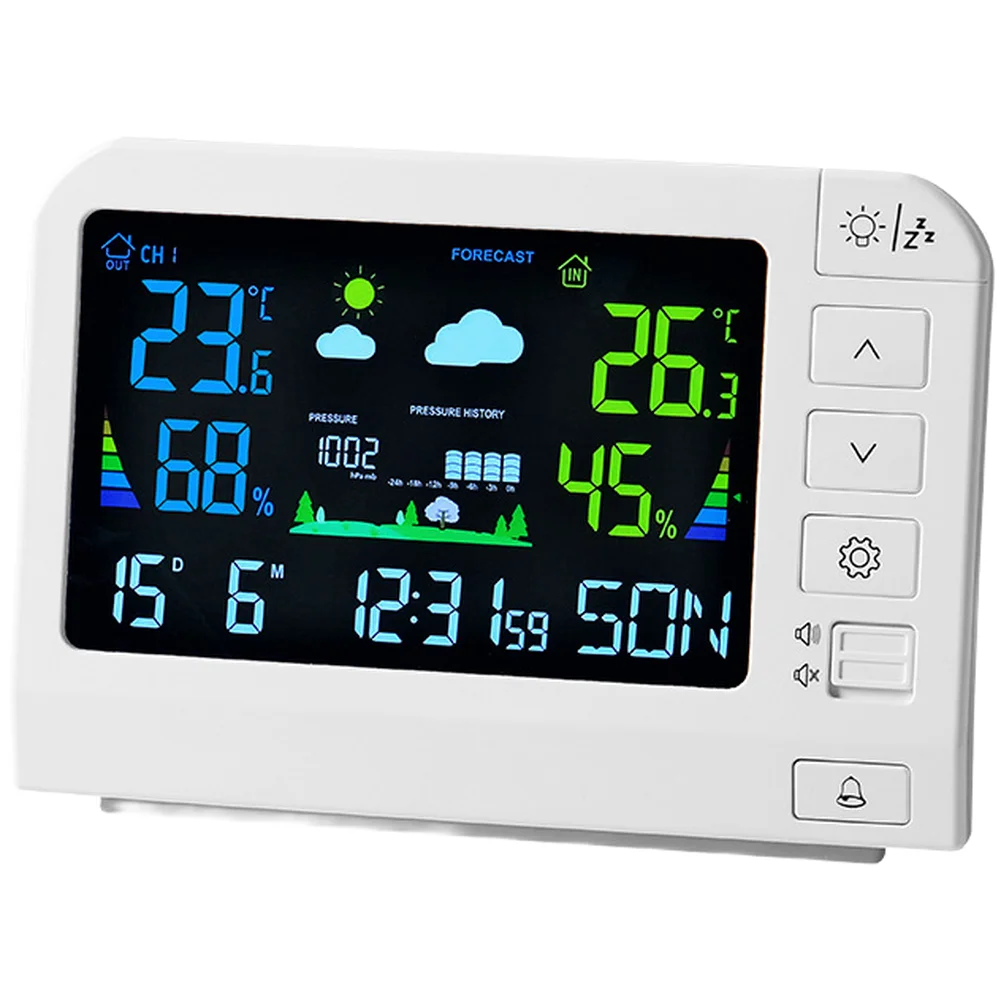 for Weather Station With Snooze Alarm Feature Weather Alarm Clock White Weather Alarm Clock Weather for forecast Icons