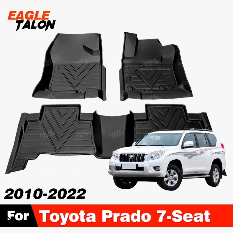 Custom TPE Car Floor Mat For Toyota Prado 7-Seat 2010-2022 21 20 19 18 17 16 15 14 Carpet Cover Waterproof Protector Accessories