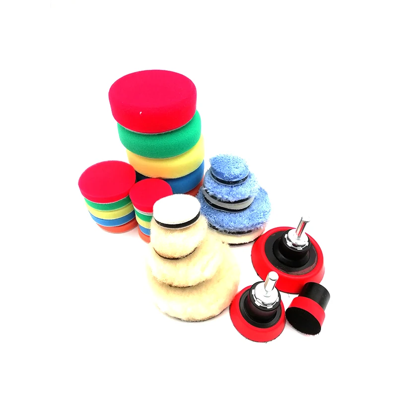 

29 шт., полировальная полировальная подушечка для автомобильной дрели, 1 дюйм, 2 дюйма, 3 дюйма, вощеная губка, адаптер с резьбой M14