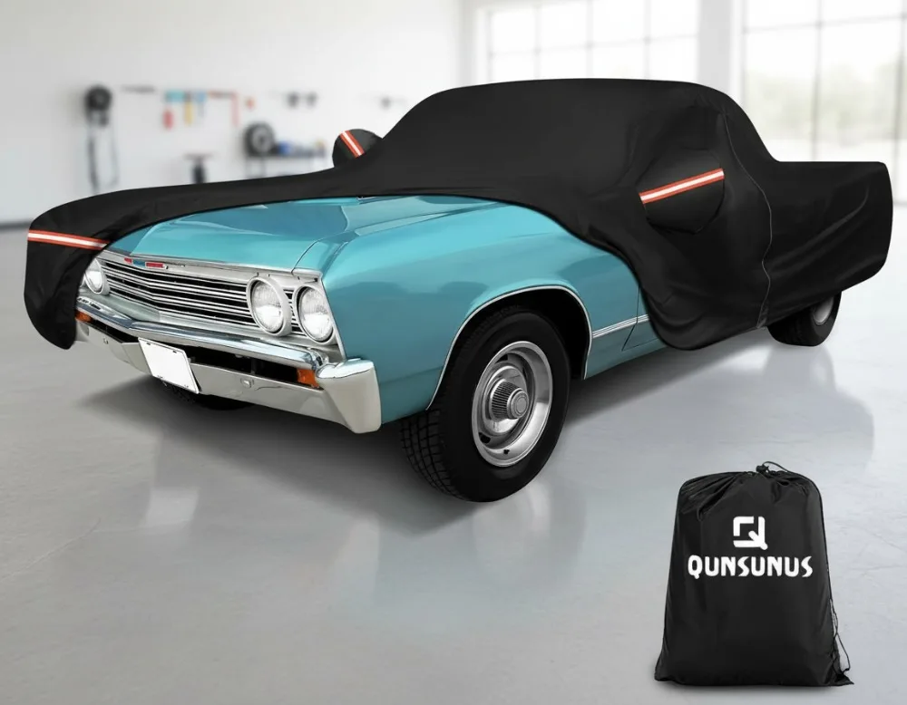 

Waterproof Car Cover for Chevrolet El Camino 1964-1987, All-Weather Protection with Windproof Straps and Zipper Access