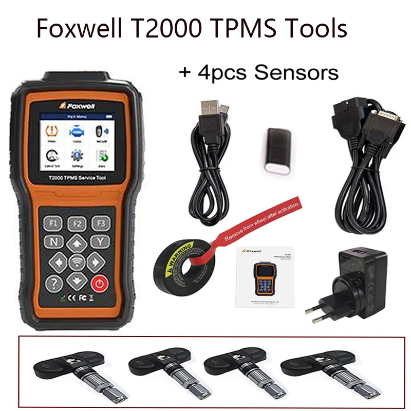 FOXWELL T2000 TPMS Diagnosis  And Maintenance Tool T10 Tyre TPMS Sensors Diagnos PK T1000e Car Tire Pressure Monitoring System