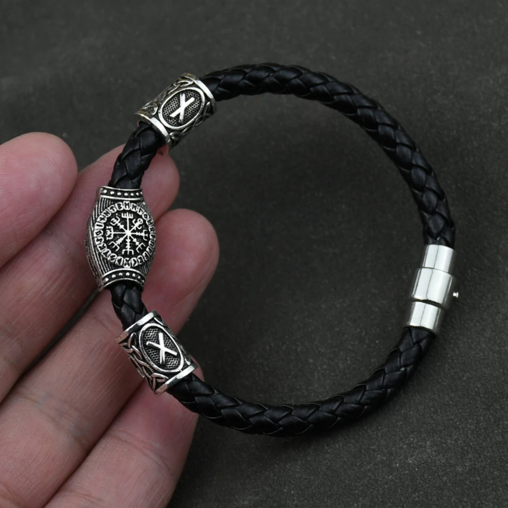 Nordisches Runen-Armband Vikingo 3 Stück/11 Stück/13 Stück/15 Stück Runen-Perlen Vegvisir Kompass Amulett Wikinger-Armband Slawisches Zubehör