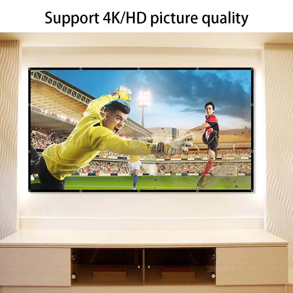 

Milk Fiber Projector Screen Portable Foldable Replacement 170 Degree 100inch Home KTV Living Room Projecting Screens