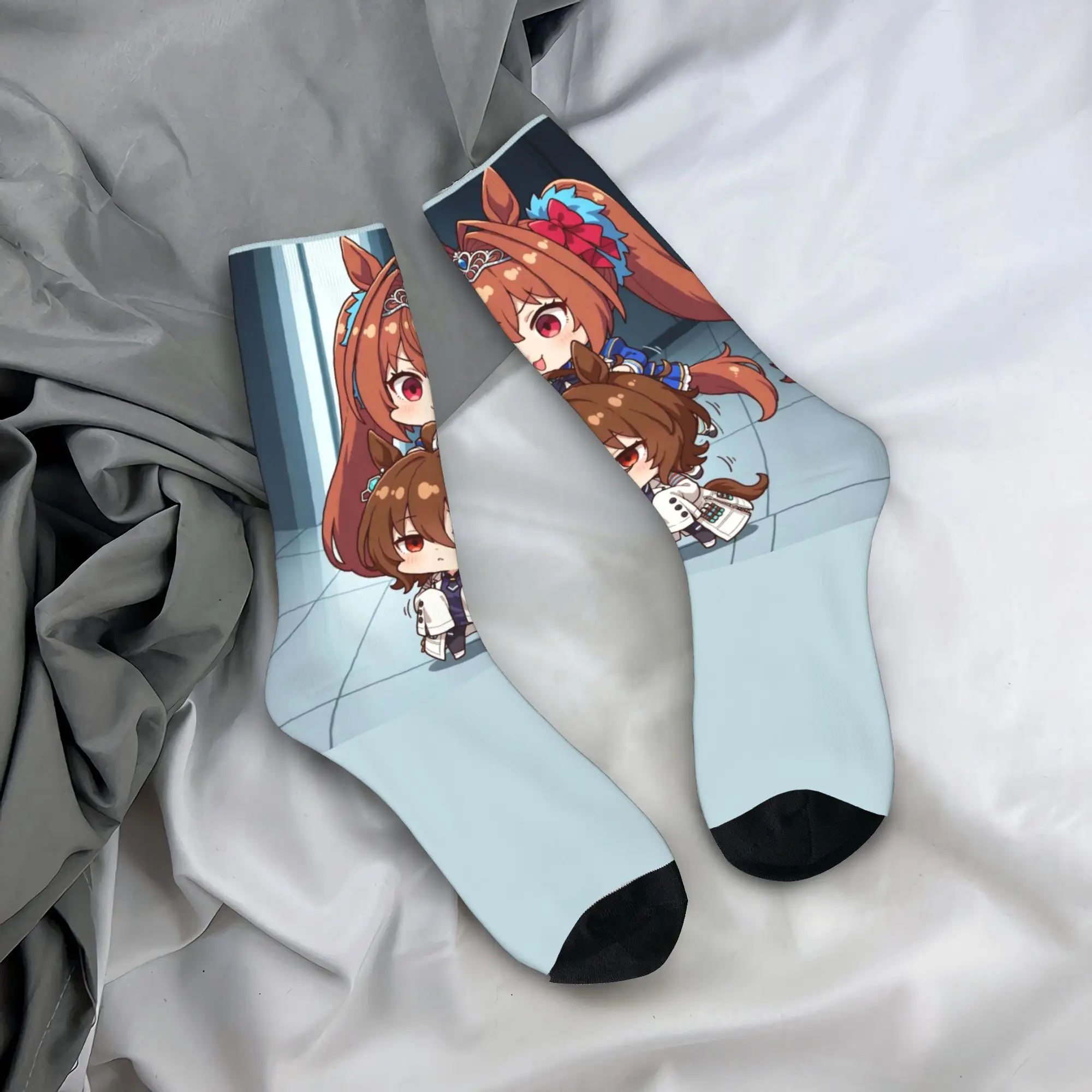 

Uma Musume Socks Winter Stockings Vintage Unisex Men Soft Breathable Socks Printed Running Anti-Slip Socks