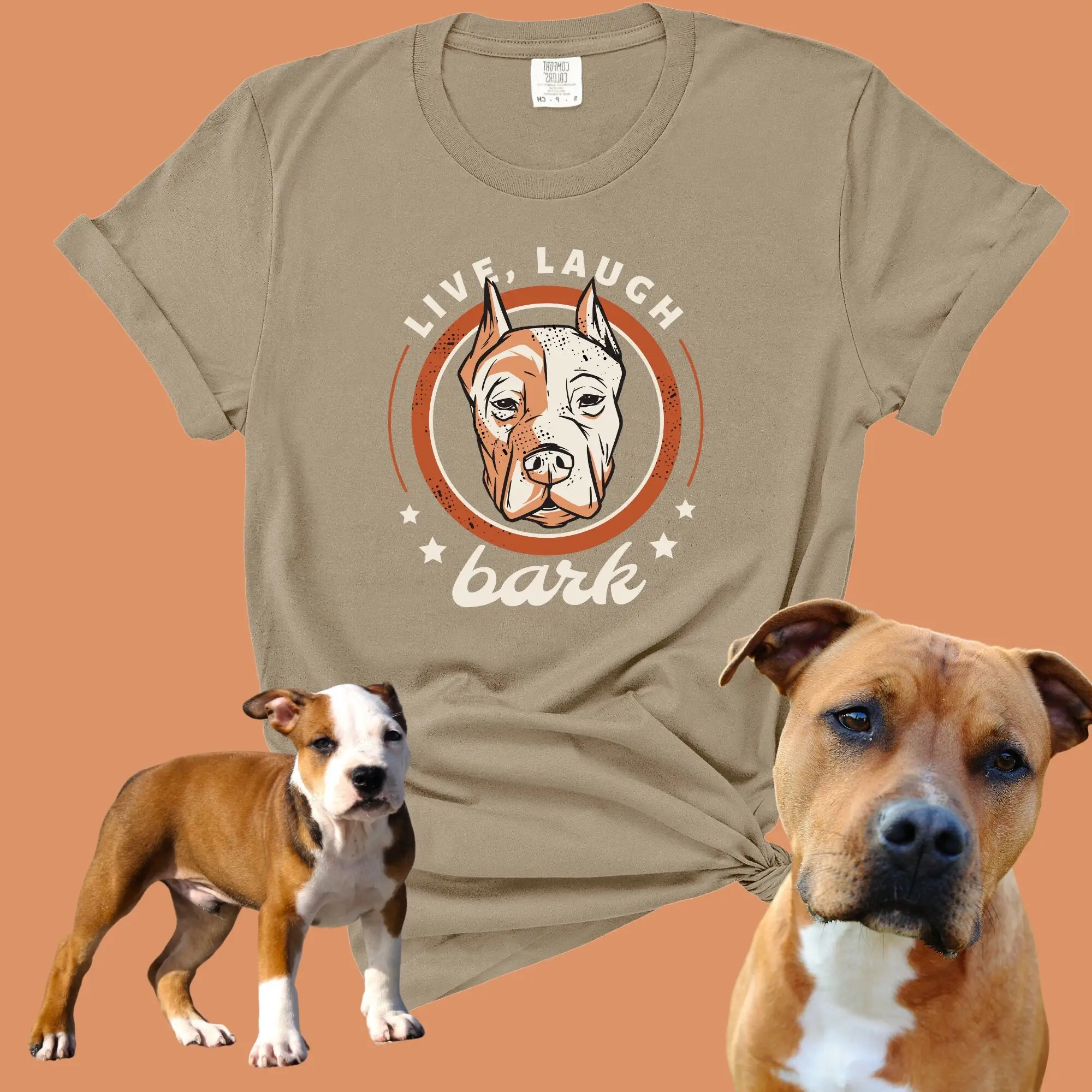 Pitbull T Shirt Live Love Bark Funny American Mom Dad New owner