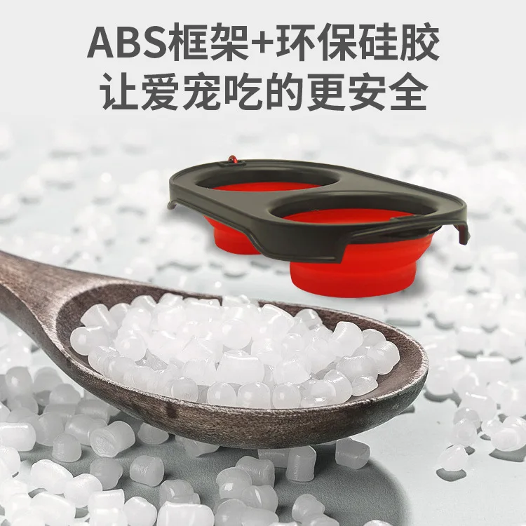 Pet folding bowl Pet food utensils Dog food basin Feeder Cat dog drinking water Pet bowl Silicone dog bowl Wholesale view 3
