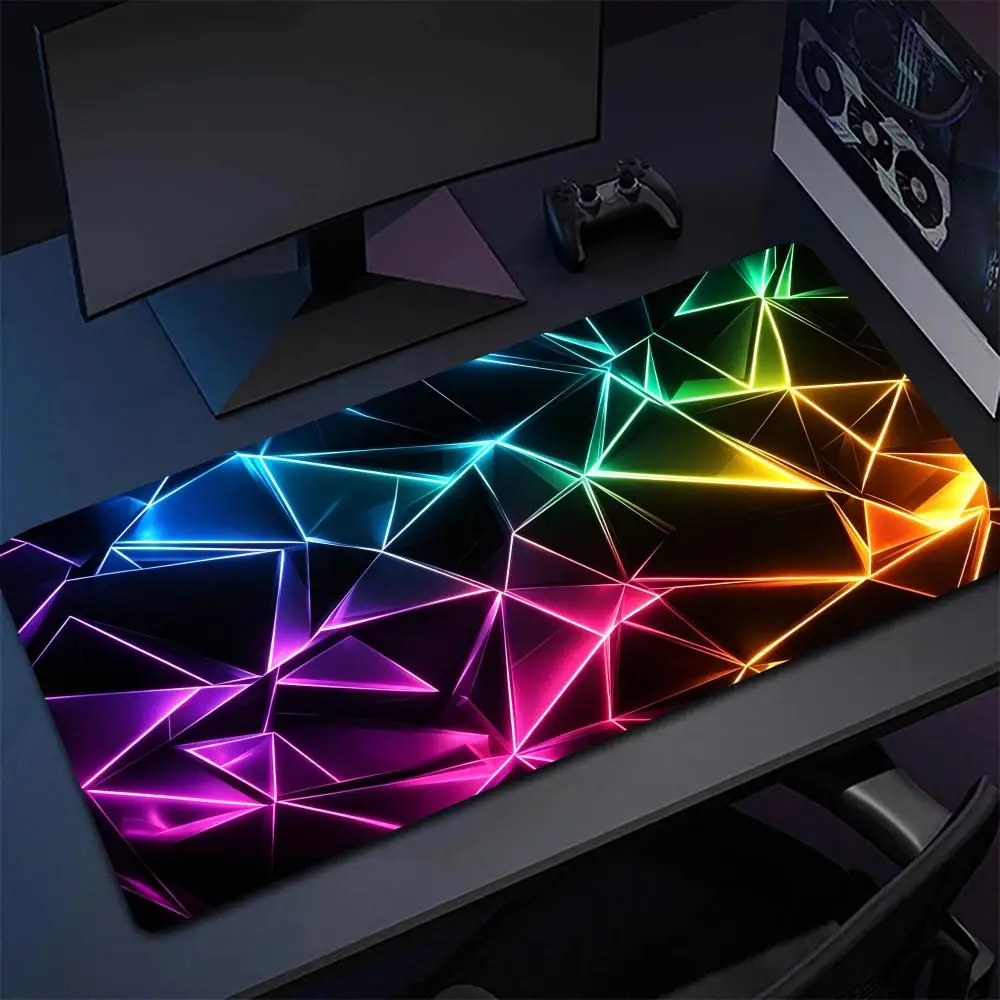 Mousepad Playmat Geometric Glass Table Mat Anti Scratch Rubber Non Slip Anime Games Pads For Laptop Study