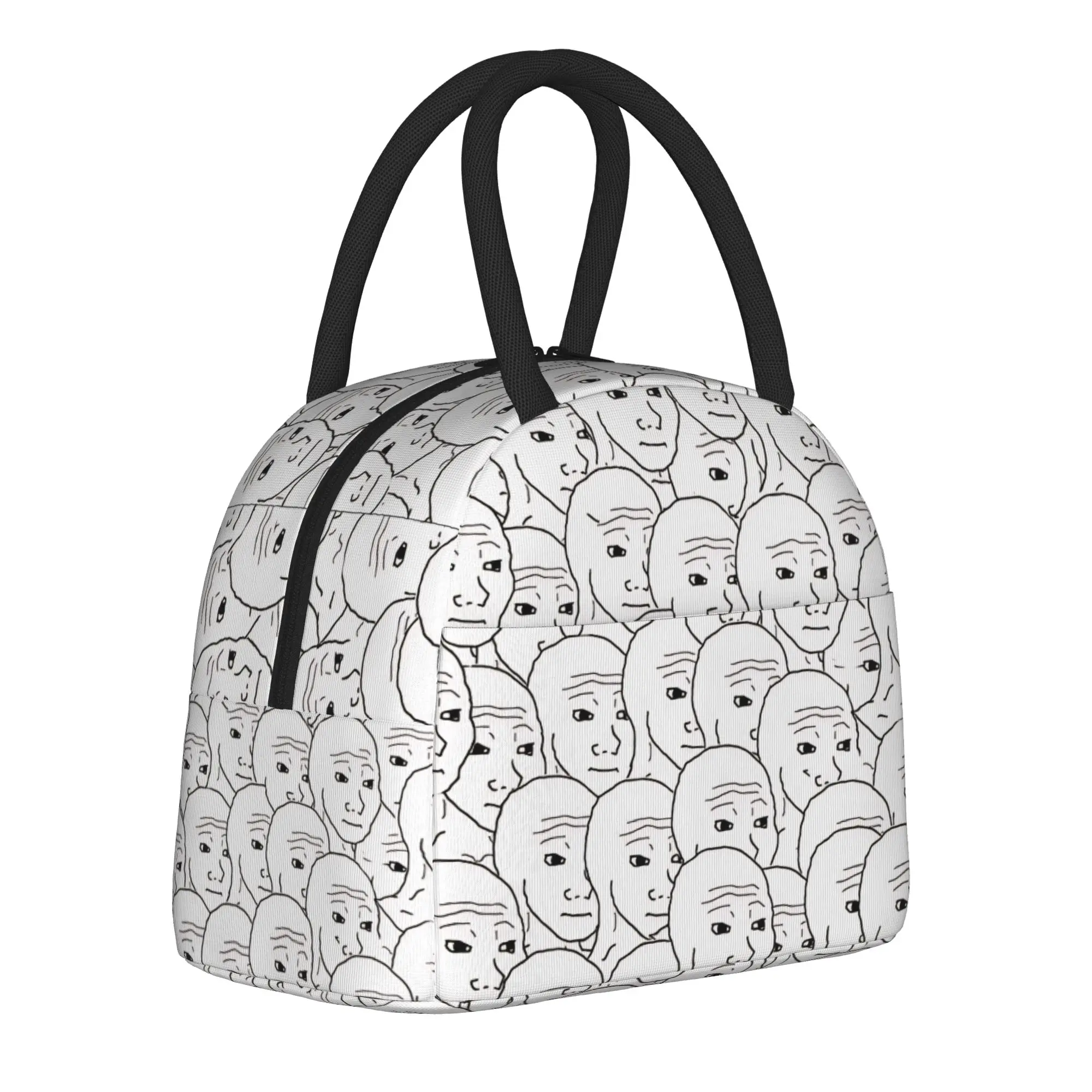 

Wojak pattern Insulated Lunch Bag for Men Women Food Container Portable Thermal Cooler Lunch Boxes For School Office