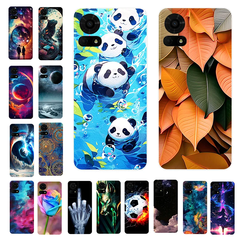 Silicone Case For TCL 50 LE Case Printed Panda Fashion Soft Back Cover for TCL 50LE T510SPP Funda TCL50LE Protective Shells