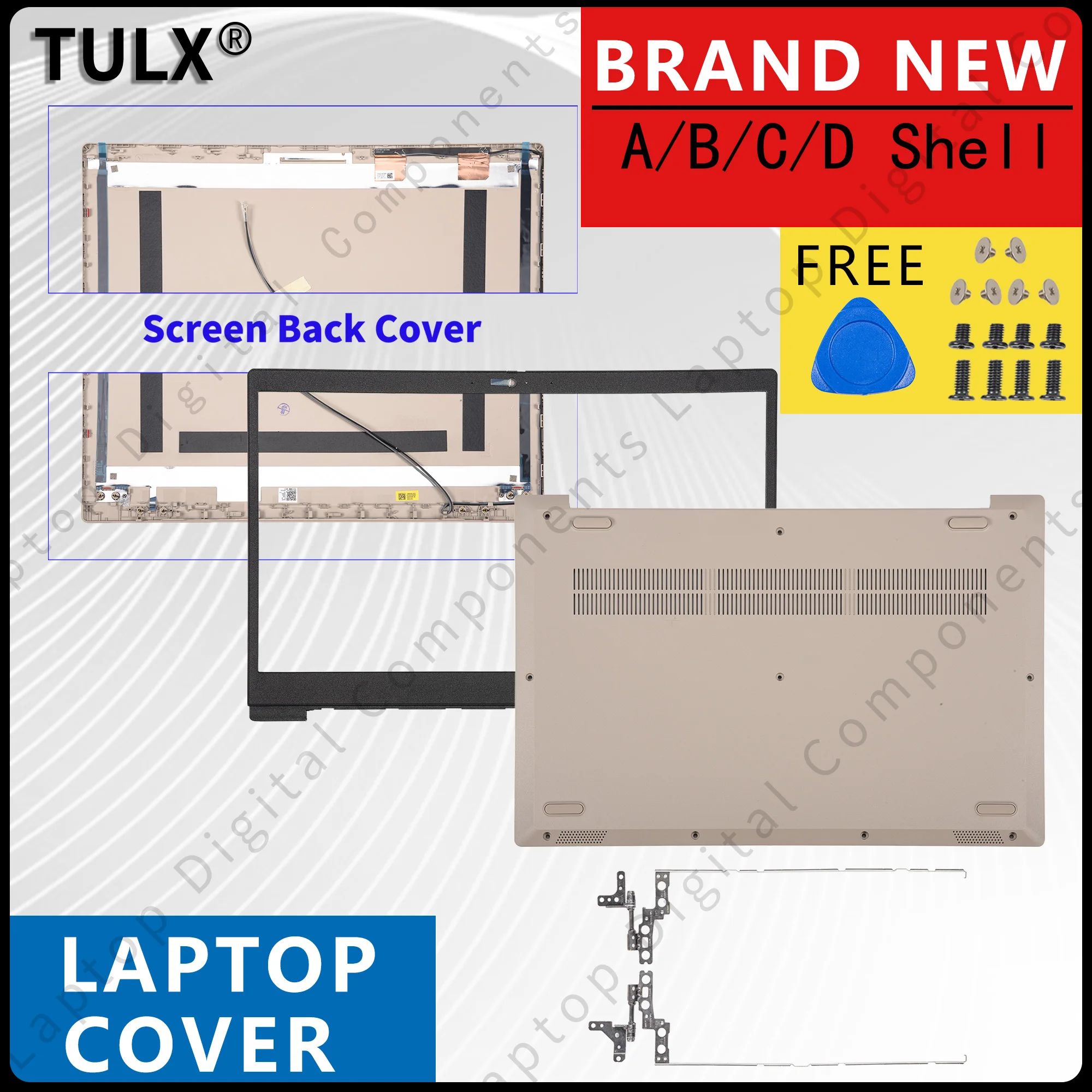 

Laptop Housing Case For Ideapad 3 15IIL05 15ARE05 3-15ADA05 15IML05 15ITL05 2020 LCDBack Cover Bezel Bottom Hinges Gold