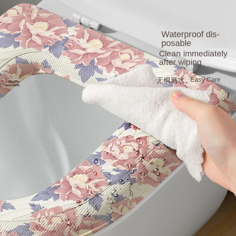 Waterproof Non-washable Toilet Seat Four Seasons Universal Foam Silicone Toilet Seat Household with A Handle Toilet Cover