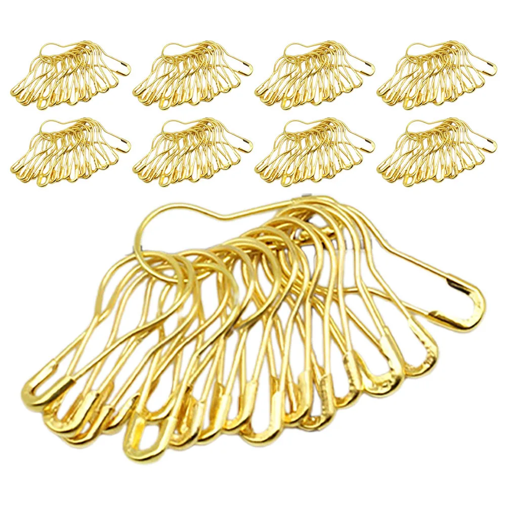 

1000Pcs Gold Bulb Safety Pins Gourd Shape 0.9 Inch Metal Knitting Stitch Markers Crochet Blanket Clothing Tags