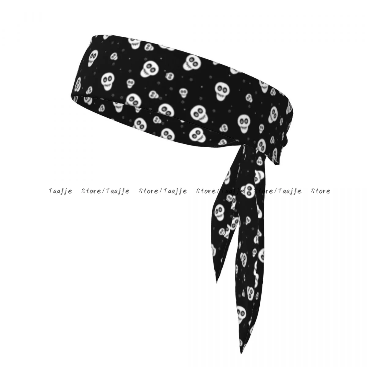 

Black Skull Bandanas Hairband Head Tie Sports Headband for Running Tennis Karate Athletics Brief Style