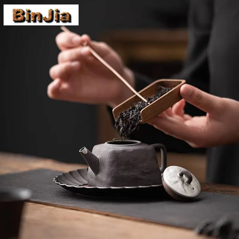200 مللي إبريق شاي من الفخار الخشن الياباني مصنوع يدويًا وعاء فئة مذهب غلاية تخمير الشاي مع فلتر هدايا كونغ فو تشا الصينية الحرفية هدية #4