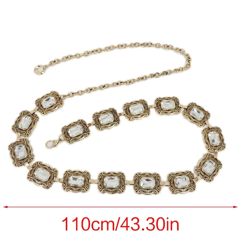 Female Body Chain Elegant BohoStyle Waist Chain Dress Decorative Chains Crystal Waist Chain Belt Women Girl Body Jewelry