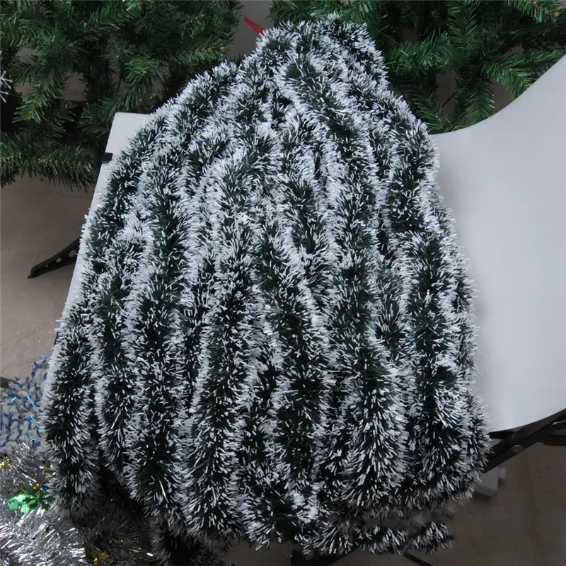 

200cm Colorful Christmas Decoration Bar Tops Ribbon Garland Christmas Tree Ornaments White Dark Green Cane Tinsel Party Supplies
