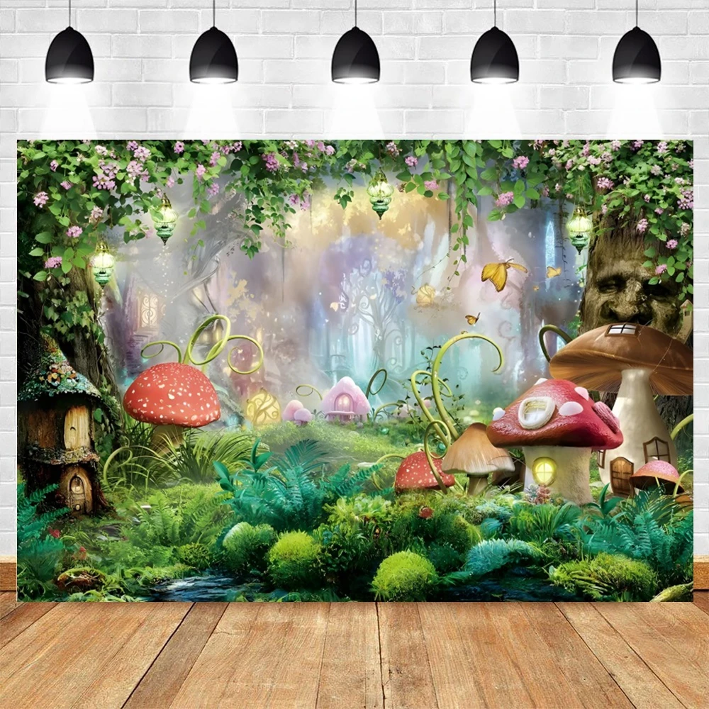 Fairy Tale Enchanted Forest Backdrop Wonderland Fantasy Nature Jungle Kids Birthday Photography Background Photo Studio Props