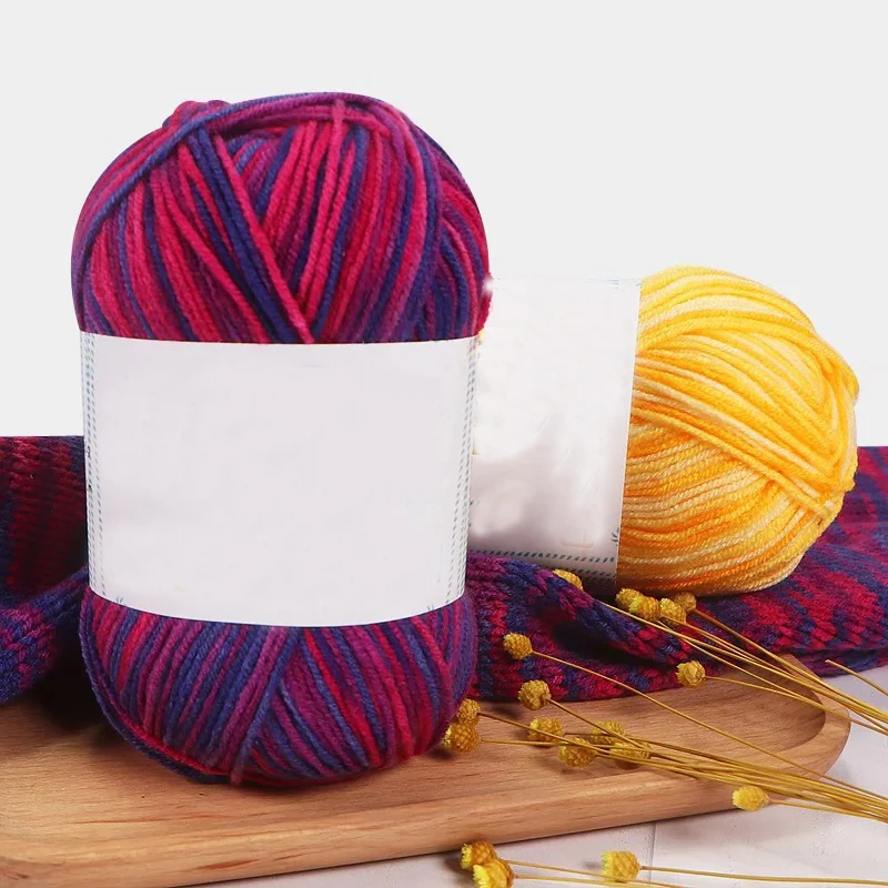 2pcs Hand Knitting Rainbow Yarn Crochet Cotton Yarn for Knit Yarn Threads for sweater hat sock scarf blanket Crocheting amigrumi