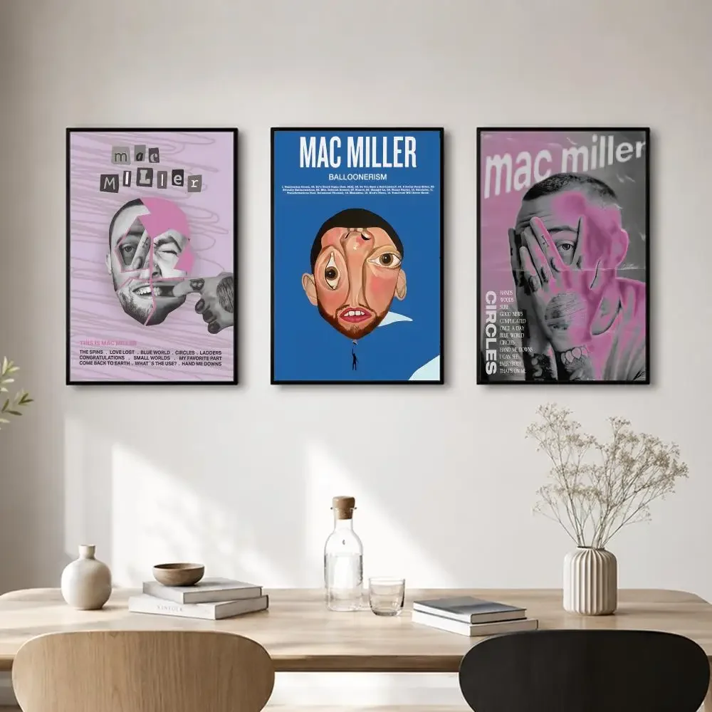Rapper Mac Miller Poster Self-adhesive Art Waterproof Paper Sticker Coffee House Bar Room Wall Decor