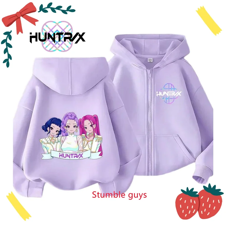 

Детская толстовка на молнии Kpop Demon Hunters, весенне-осенняя одежда Tengen с рисунком для мальчиков и девочек, толстовка в стиле аниме