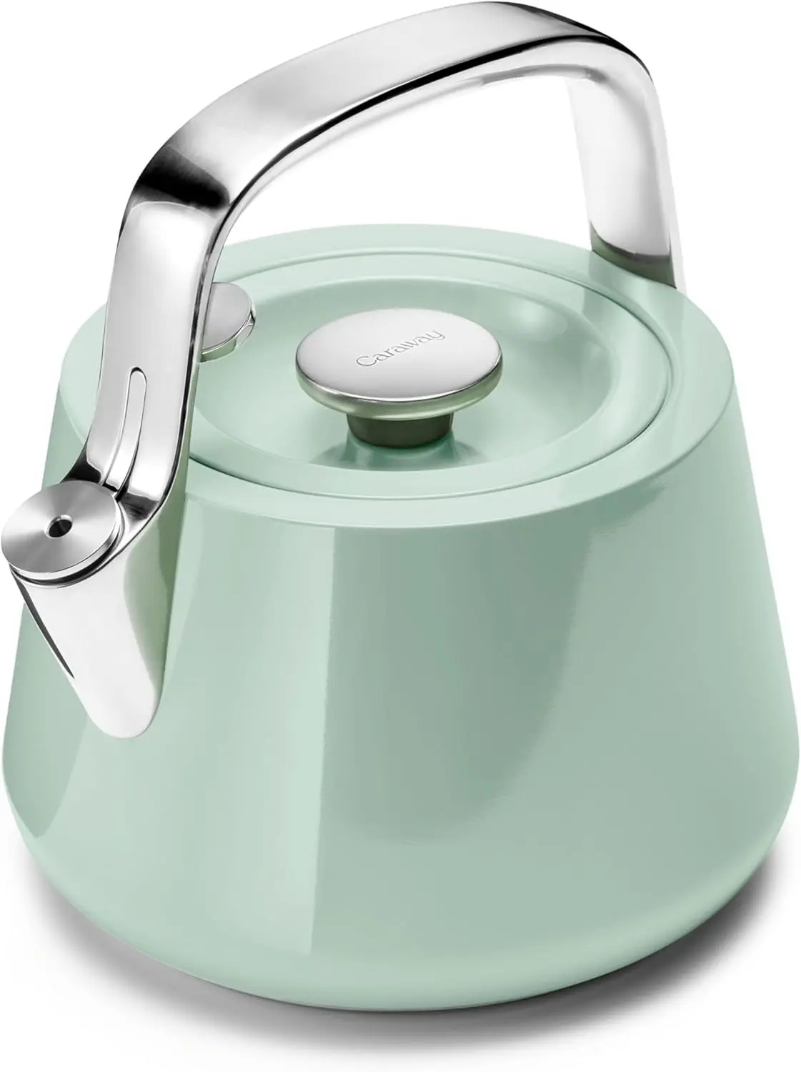 Caraway 2 Quart Whistling Tea Kettle - Durable Stainless Steel Tea Pot - Fast Boiling, Stovetop Agnostic - Non-Toxic, PTFE & PFO