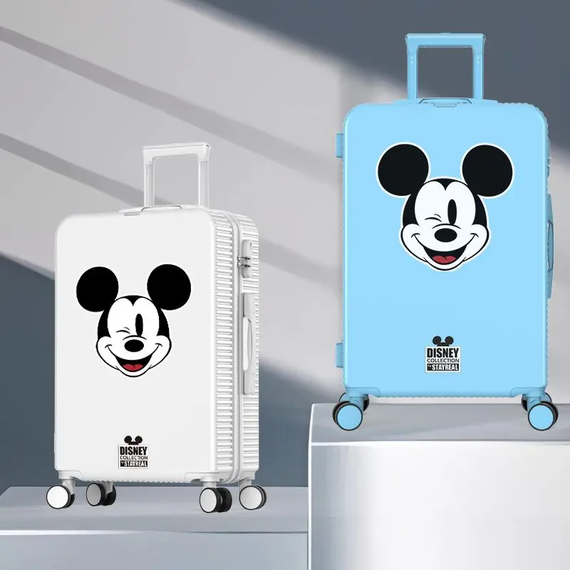 Mickey men and women's new sweet and cute cartoon graffiti portable waterproof with password universal wheel trolley suitcase